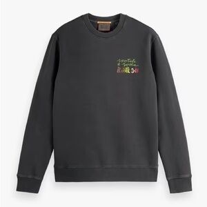 Scotch and Soda Organic Cotton Rave On Crewneck Sweatshirt Large